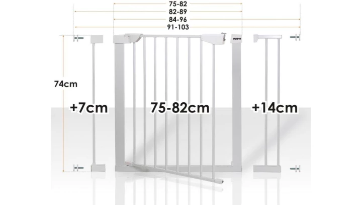 BRAMKA ZABEZPIECZAJĄCA G1 +7+14cm HANKSKIDS