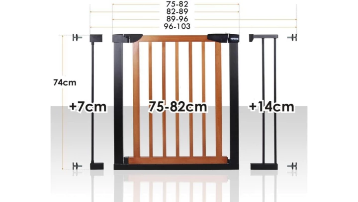 BRAMKA BEZPIECZEŃSTWA G2 +7+14cm HANKSKIDS