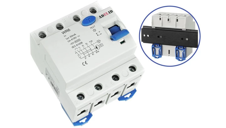 WYŁĄCZNIK RÓŻNICÓWKA RÓŻNICOWO-PRĄDOWY 63A 3F 30mA WR6 63/4/30