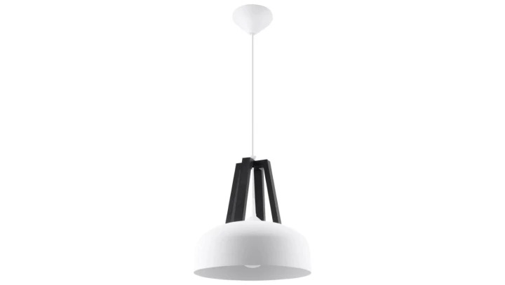 Lampa Wisząca CASCO Biała/Czarne Drewno SL.0387 SOLLUX
