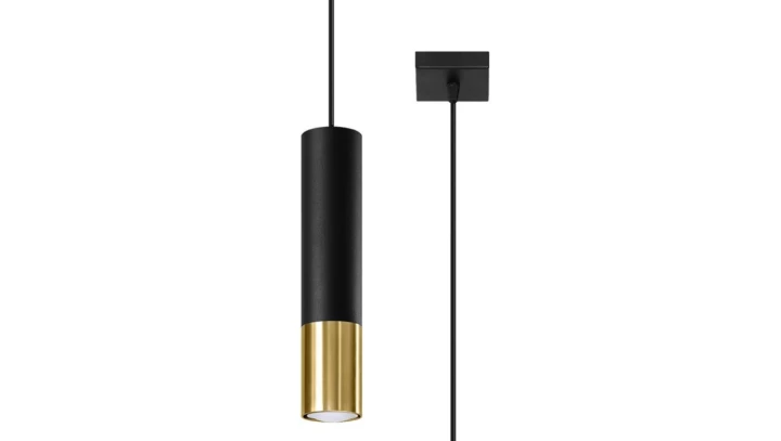 Lampa wisząca LOOPEZ 1 czarny/złoty SL.0952 SOLLUX