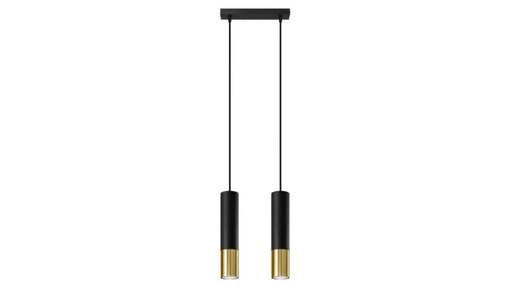 Lampa wisząca LOOPEZ 2 czarny/złoty SL.0953 SOLLUX