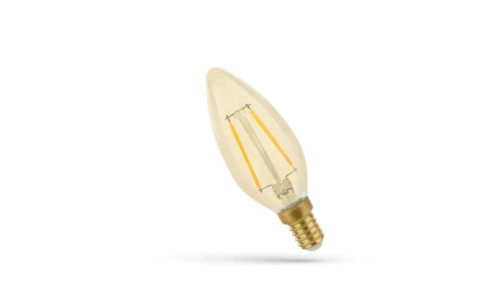 Żarówka LED E14 230V 5W świecowa COG Gold ciepła