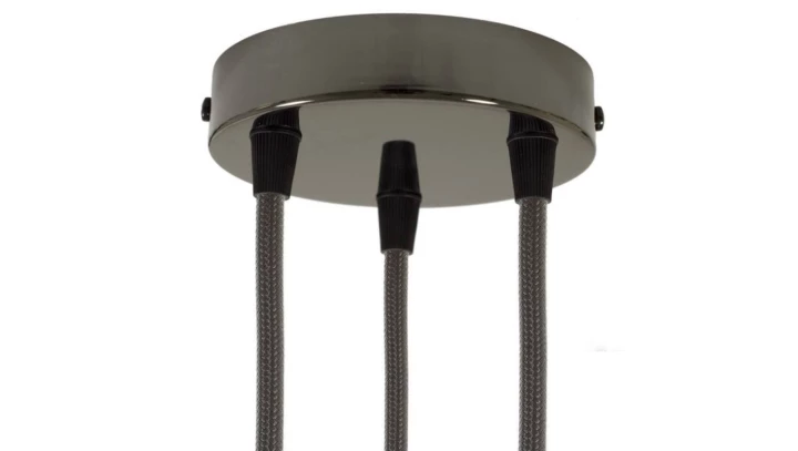 ROZETA DECO 3X METAL CYLINDER CZARNA PER ŁA