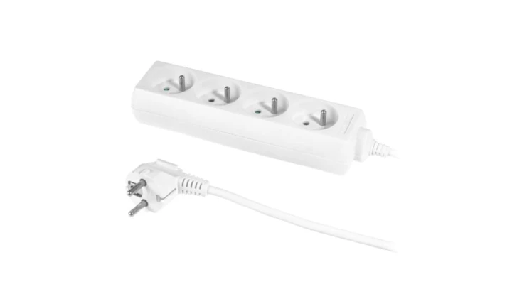 Przedłużacz 4-gniazda z/u 10A 5m /OMY 3x1/ biały PS-470
