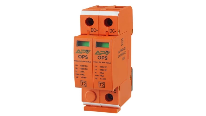 OGRANICZNIK PRZEPIĘĆ FOTOWOLTAIKA 1000V DC 2P T2 APV-OPS-2P-T2