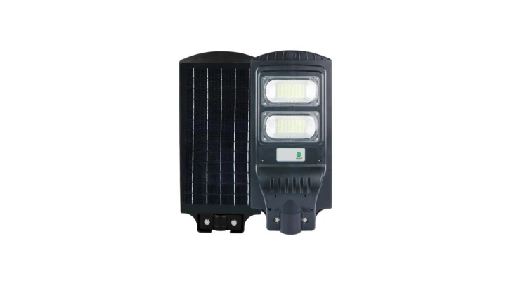 LAMPA ULICZNA SOLARNA 60W 4000K Czarna czujnik mikrofalowy