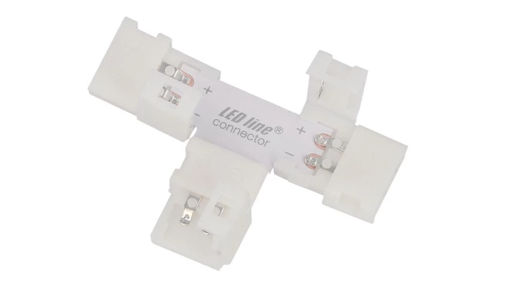 LED line łącznik do taśm LED CLICK CONNECTOR kątowy 8 mm 2 PIN Typ T