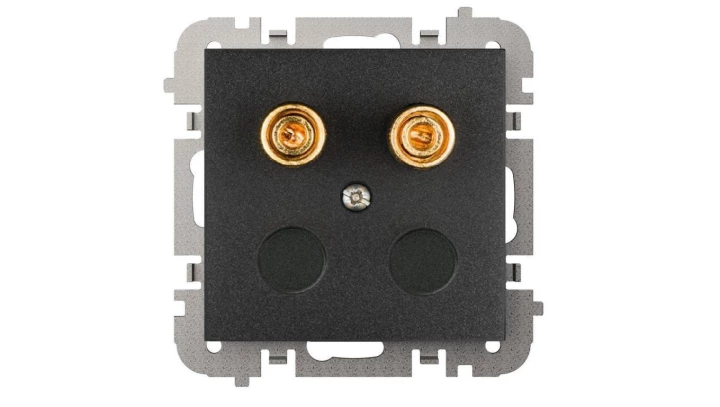 SANTRA gniazdo 1xgłośnikowe bez ramki podtynkowe czarny 4157-19