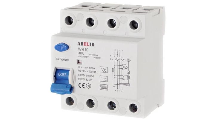 RÓŻNICÓWKA B WALLBOX EV 40A RÓŻNICOWOPRĄDOWY 300mA WR10 40/4/300/B