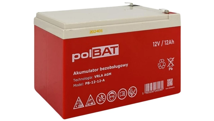 Akumulator AGM 12V 12Ah polBAT