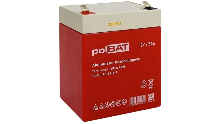 Akumulator AGM 12V 5Ah polBAT