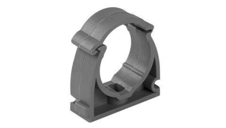 Uchwyt zamykany do rur elektroinstalacyjnych, sztywnych UZE 16 zamykany szary /opakowanie 100szt/