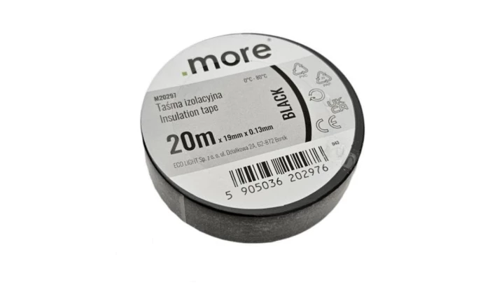 Taśma izolacyjna 19mm x 0,13mm CZARNA 20m 1szt