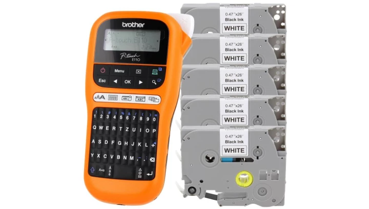 Drukarka etykiet Brother PT-E110 + 5 x zamiennik taśmy TZE-231