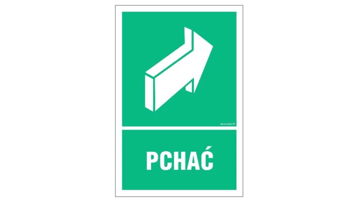 ZNAK - AC030 Pchać 35 x 52,5 cm PS - Płyta 1mm foto.