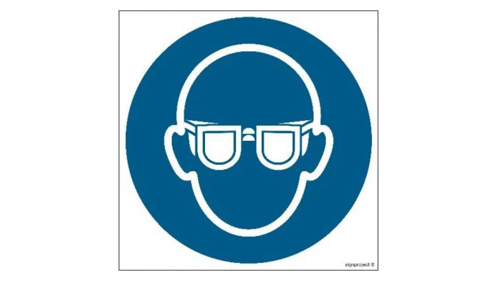 ZNAK - GJ004 Nakaz stosowania ochrony oczu 15 x 15 cm KS - Folia podłogowa foto.