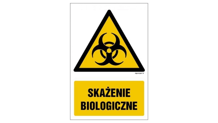 ZNAK - GF023 Skażenie biologiczne 15 x 22,5 cm KN - Folia podłogowa