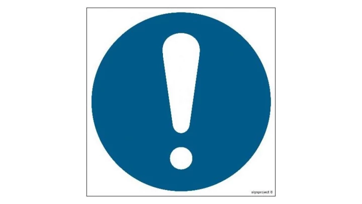 ZNAK - GJ001 Ogólny znak nakazu 35 x 35 cm PN - Płyta 1mm