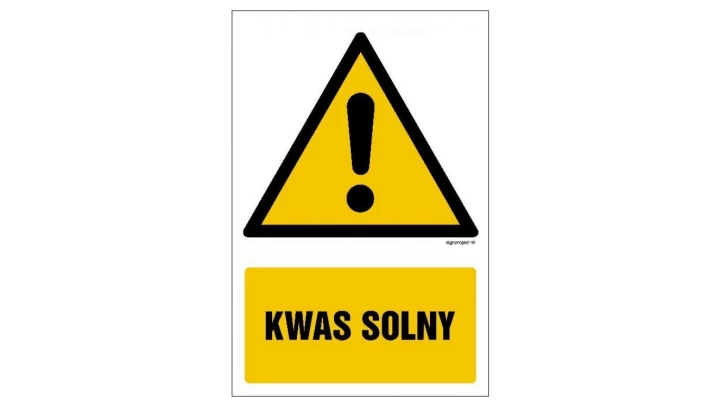 ZNAK - GF053 Kwas solny 20 x 30 cm PS - Płyta 1mm foto.