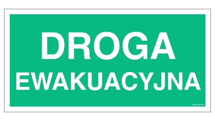 ZNAK - AC005 Droga ewakuacyjna 60 x 30 cm TS - Płyta TD foto.