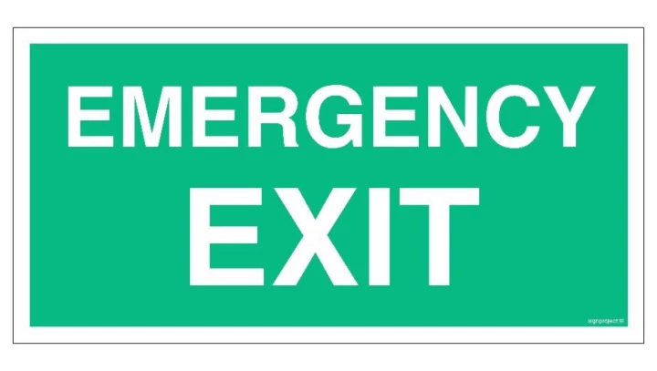ZNAK - AC002 Emergency EXIT 30 x 15 cm FS - Folia samoprzylepna foto.