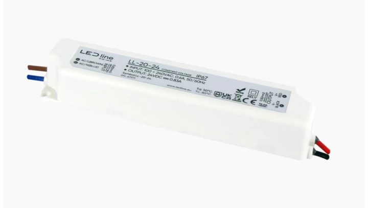 Zasilacz do taśm LED line PRIME 20-24 wodoszczelny IP67 24V 20W 5 lat gwar.
