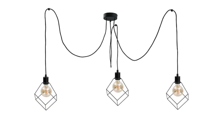 Lampa wisząca loftowa 3 xE27 RUBEN BLACK
