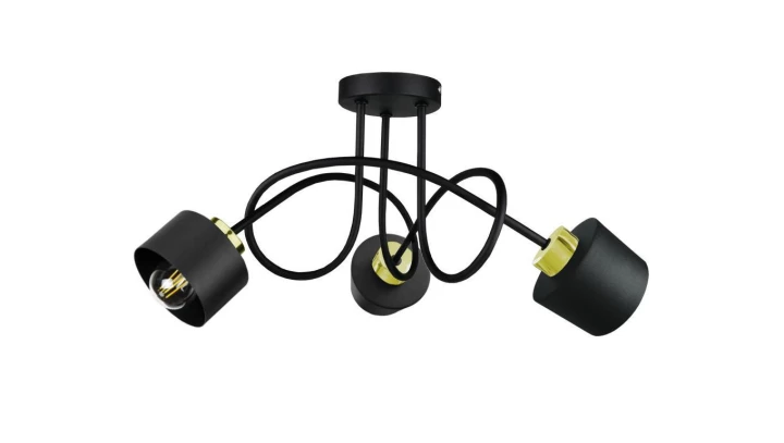 Lampa sufitowa nowoczesna 3xE27 SIMPLY BLACK/GOLD