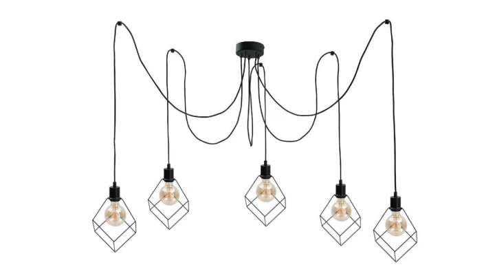 Lampa wisząca loftowa 5xE27 RUBEN BLACK