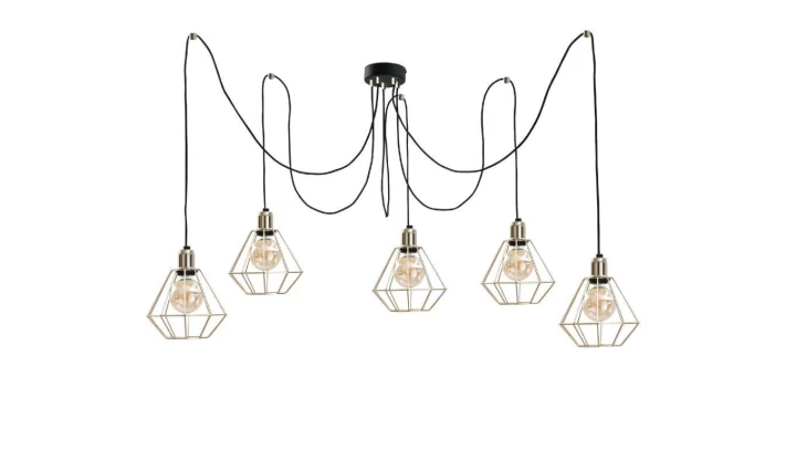 Lampa wisząca loftowa 5xE27 COMO GOLD