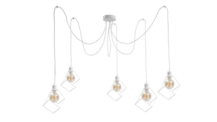 Lampa wisząca loftowa 5xE27 RUBEN WHITE