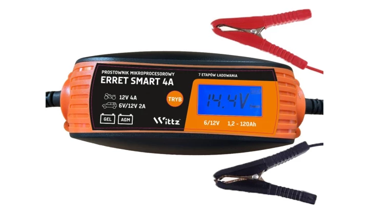 Prostownik mikroprocesorowy ERRET Smart 4A 6V/12V 4A (orange)