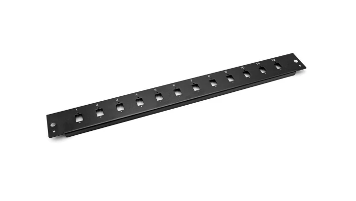 Płyta czołowa do światłowodowego panelu krosowego12x LC duplex 1U (do DN-96200-QL), czarny DN-96206-BL-QL