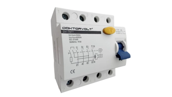 Doktorvolt Wyłącznik różnicowoprądowy 63A 4P 30mA Typ AC RCD 7877 DV-7877