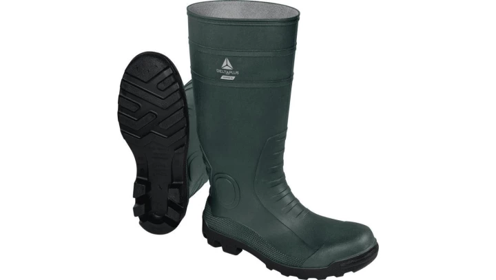 Kalosze wysokie bezpieczne z PVC - COPPER S5 SRA, kolor: zielono-czarny, rozmiar: 48 / COPPES5VE48