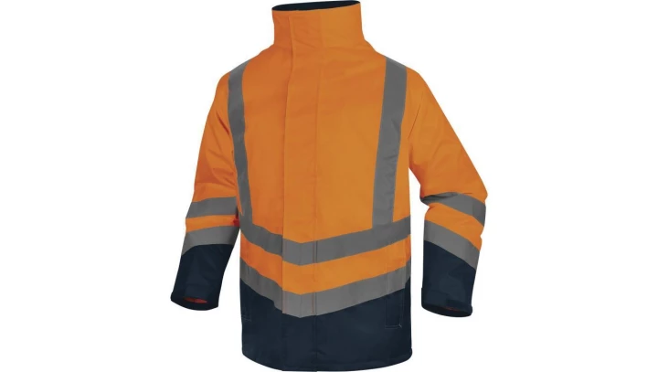 Kurtka ostrzegawcza 5 w 1 z poliestru oxford powlekanego PU, OPTIMUM3, kolor: ​pom fluo-granatowy, rozmiar: S / OPTI3OMPT