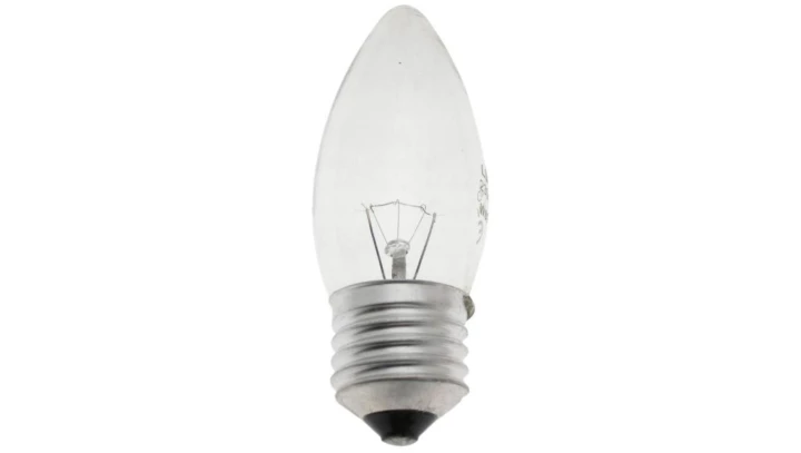Żarówka wstrząsoodporna C35 świeczka przeźroczysta 25W E27 230V