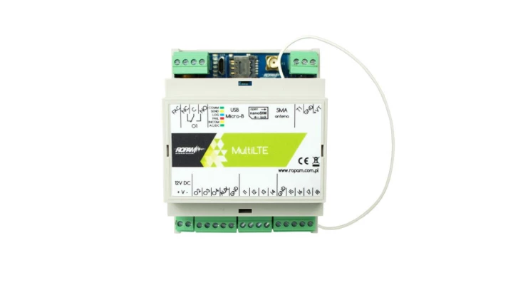 Moduł komunikacyjny LTE 4G/2G, 12VDC, 8wejść, 4 wyjścia, 1000 użytkowników, obudowa 4M, MultiLTE-RF-D4M