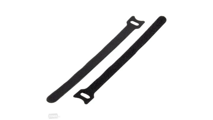 Opaska taśma trytytka zaciskowa kablowa wielokrotnego użytku z rzepem czarna 150x12mm 5szt / 18208