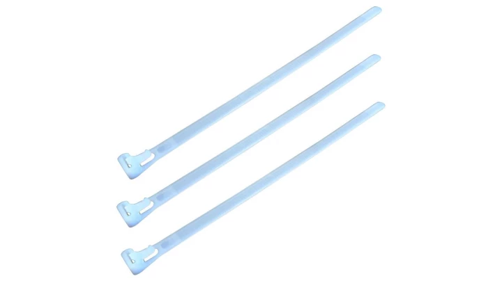 Opaska taśma trytytka zaciskowa kablowa wielokrotnego użytku 125x7,6mm biała 25szt / 08314