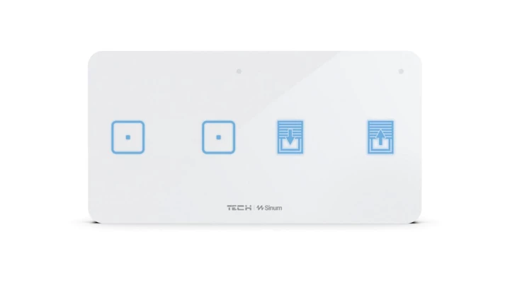 SINUM WSZ-22P Włącznik światła dwupolowy + włącznik rolet prawy kolor biały