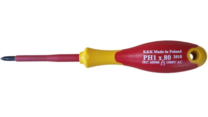 PH1x80 WKRĘTAK MAKIT śrubokręt elektryczny izolowany VDE 1000V dla elektryka