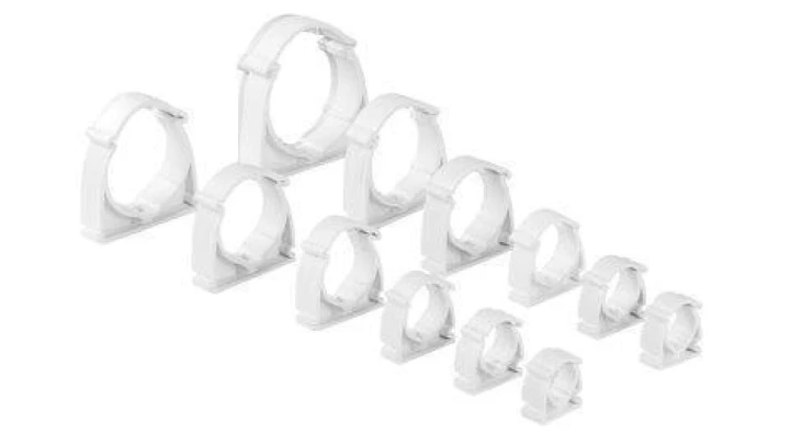 Uchwyt zamykany do rur elektroinstalacyjnych, sztywnych UZE 22 zamykany biały /opakowanie 100szt/