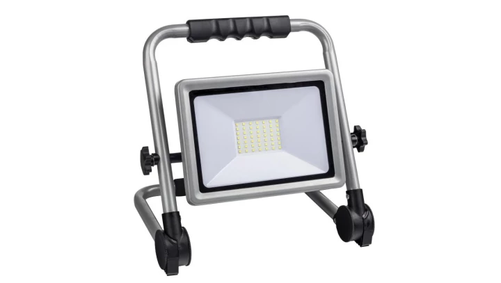 Oprawa przenośna Flexi 50W LED, 4000lm, 4000K, 1,5m guma, składany stojak, srebrna / 47994