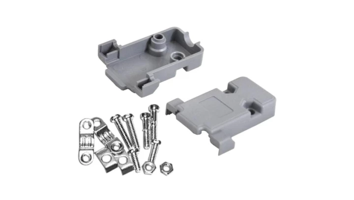 Obudowa złącza D-Sub 9-pin plastikowa szara skręcana na kabel