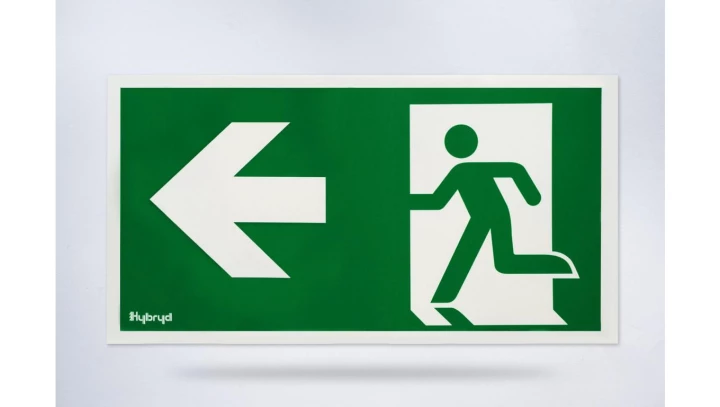 Piktogram folia biała, wzór prosty, 153x337 mm - PI17