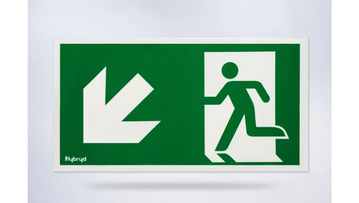 Piktogram folia biała, wzór prosty, 153x337 mm - PI27