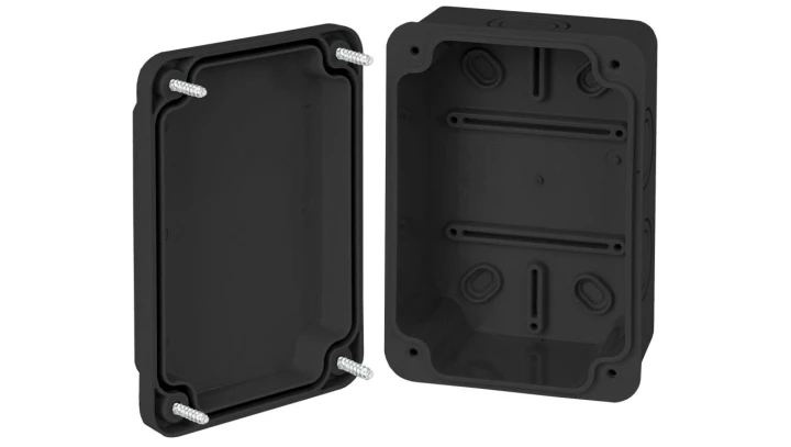 PUSZKA HERMETYCZNA NATYNKOWA CZARNA ABS 120X80X55 CZPI.120X80X55