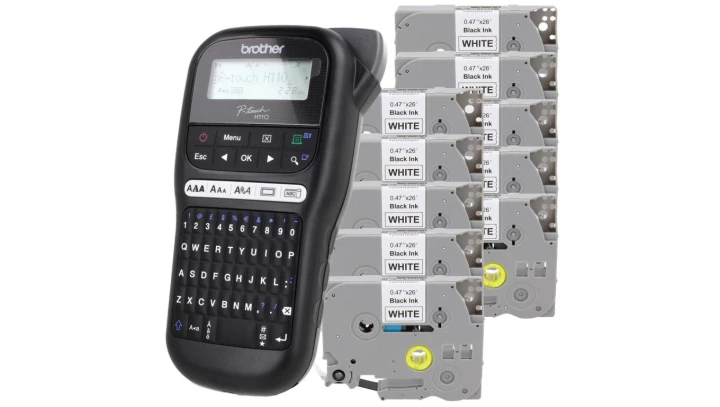 Drukarka etykiet Brother PT-H110 + 10 x zamiennik taśmy TZE-231